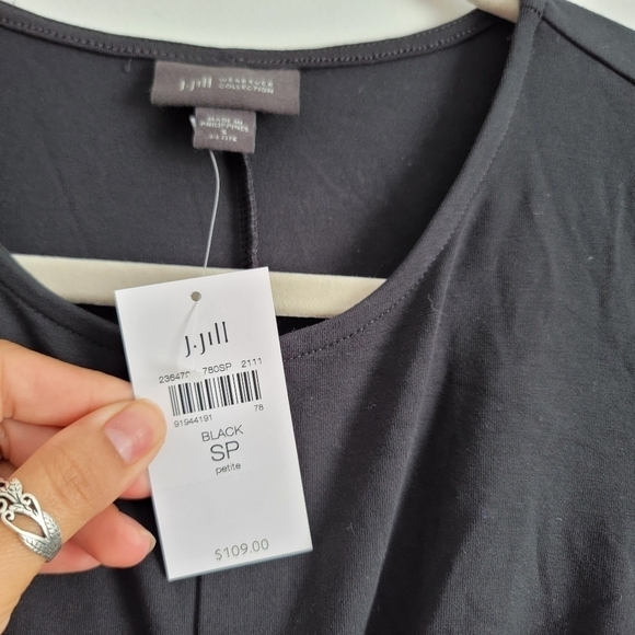 NWT J. JILL black front wrap dress - Picture 9 of 10